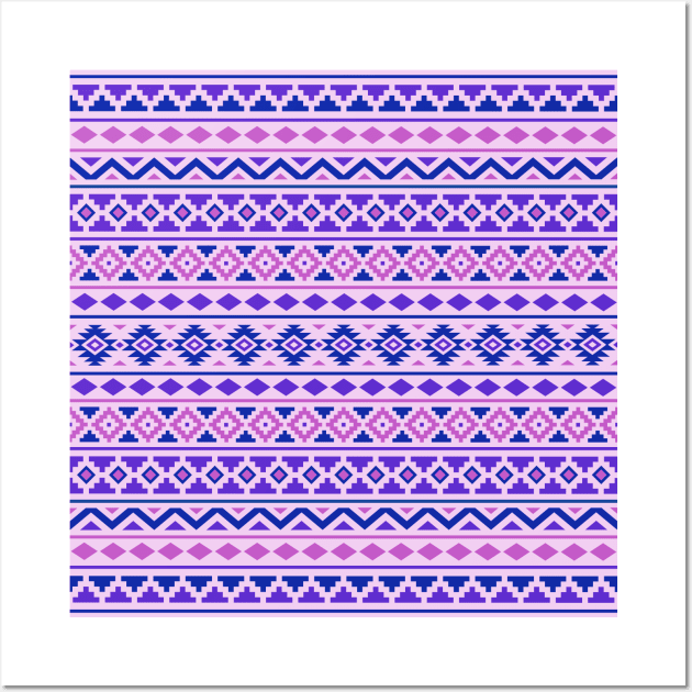 Aztec Essence Pattern Pinks Blue Purple Wall Art by NataliePaskell